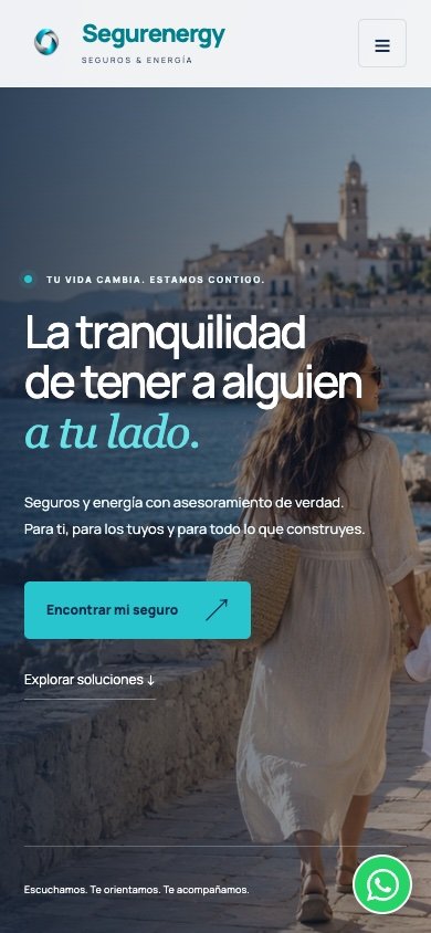 Portada móvil real de Segurenergy