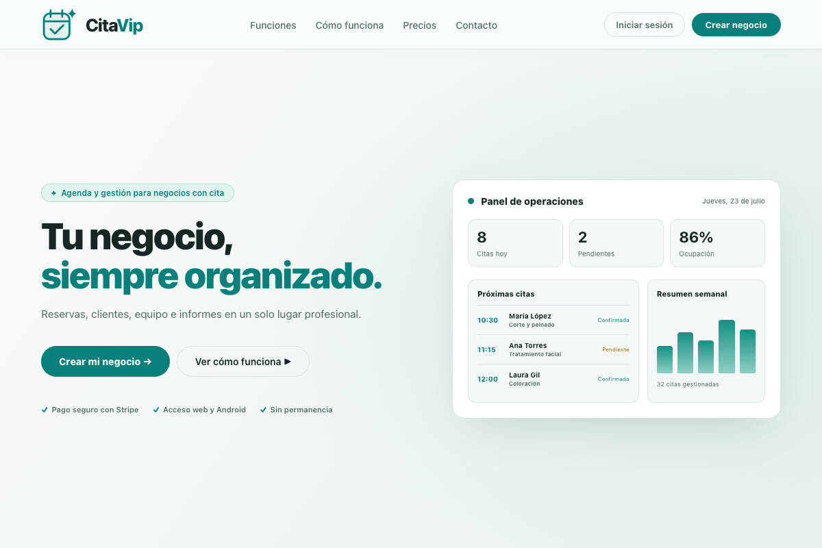 CitaVip con su nueva identidad y diseño claro